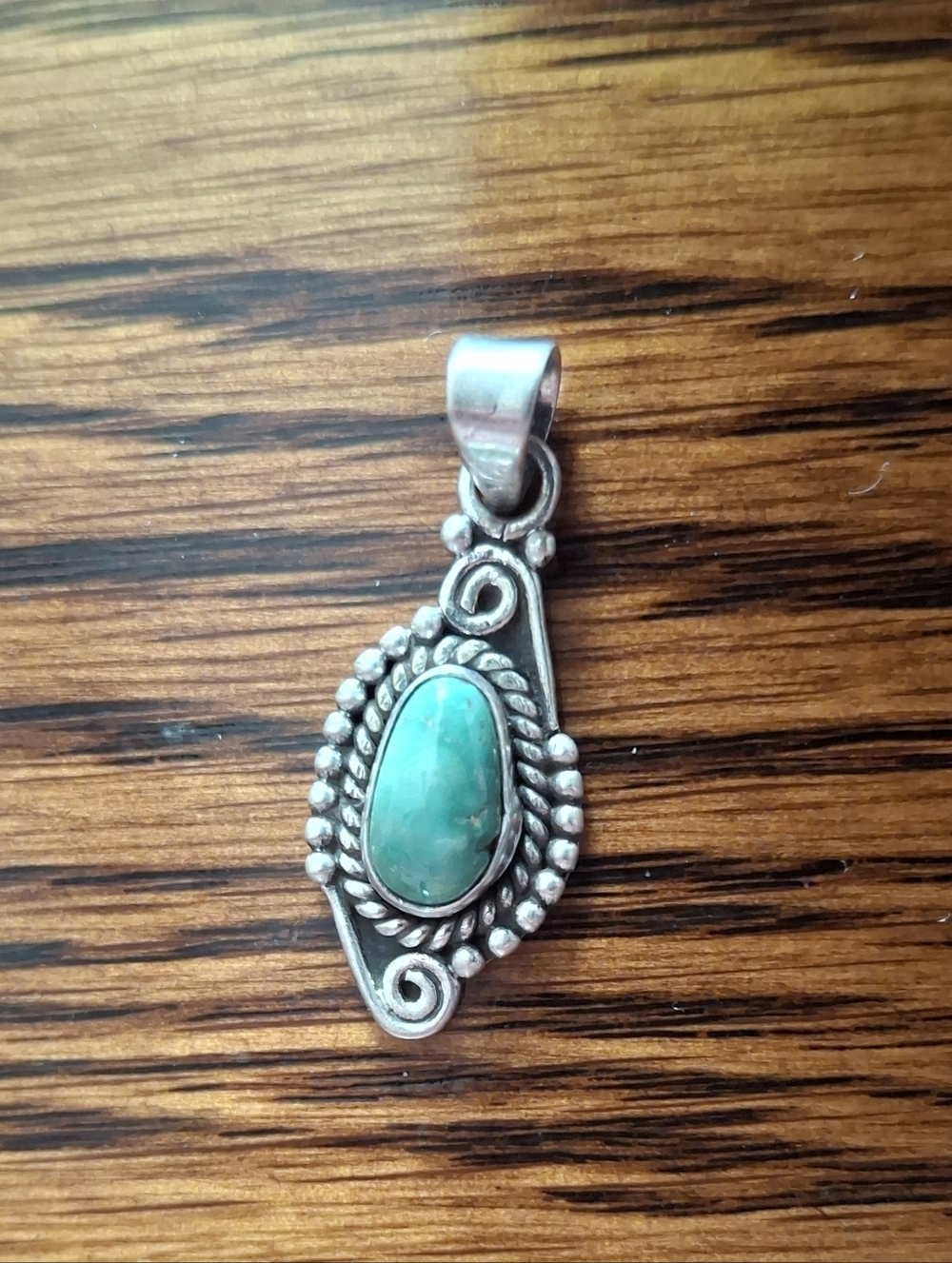 Pendant Emerald Valley Turquoise Natural Stone Sterling Silver